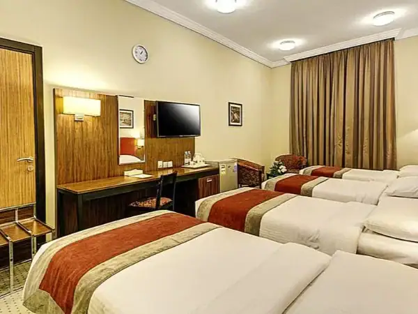 Hotel towers overlooking Masjid al Haram on a UK Umrah package