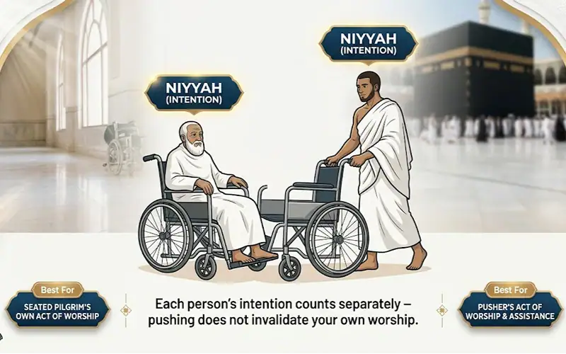 Does the pusher's tawaf count as their own
