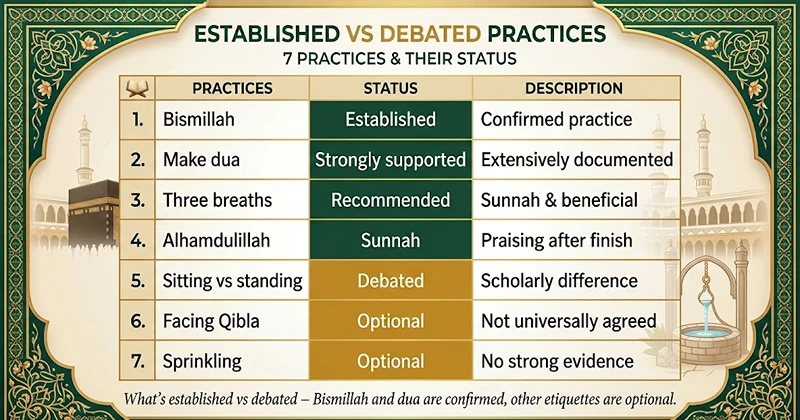 What's established vs debated – Bismillah and dua are confirmed